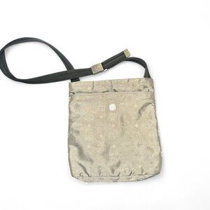 MCM Visetos Grey/Silver Nylon Crossbody Bag